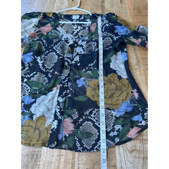 Cabi Women's Snake Charmer Blouse Floral Colorful Button Down Long Sleeve Small - Picture 7 of 8